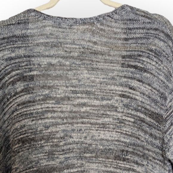 J. Jill PureJill Grey Marled Open Front Knit Cardigan Drop Shoulder Sweater XL - Picture 3 of 7
